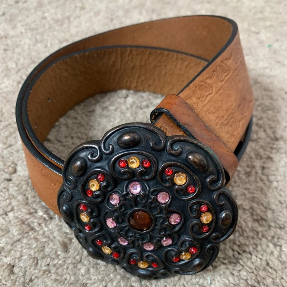 Olga Santini small Italian leather embellish‎ belt